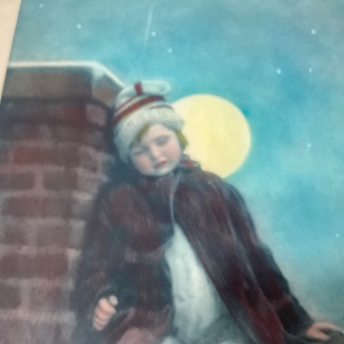 20 ART PAPER ETCHING PHOTO PRINT J Knowles Hare Waiting For Santa Claus Color - Picture 3 of 16