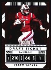 2019 Panini Contenders Draft Deebo Samuel Draft Ticket Blue Foil SC Gamecocks