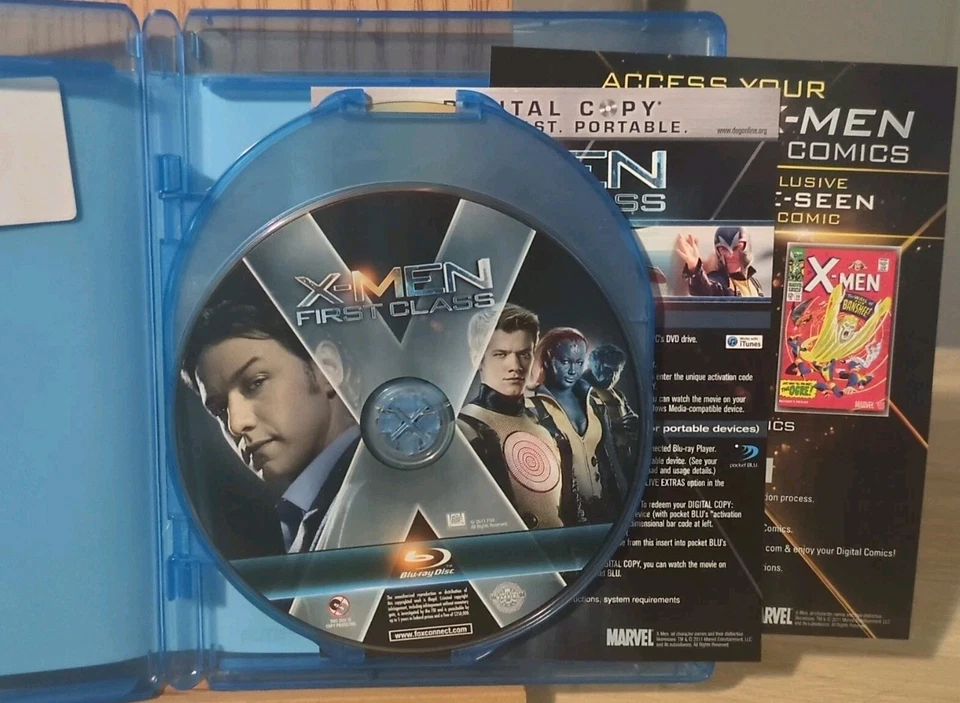 X-Men First Class (Blu-ray/DVD/Digital, 3-Disc Set) Complete Slipcover & Inserts - Image 4 of 4
