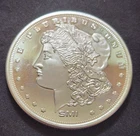 SMI Morgan Design 1 Troy Oz Silver Round • .999 Fine • Sunshine Mint • T1