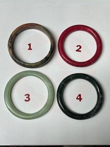 Bracelet Jade Gemstone Bangle  Lot of 4