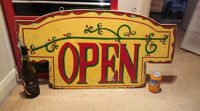 Fairground Circus Double Sided Open Sign, 1960s, From Drew Pritchard ...