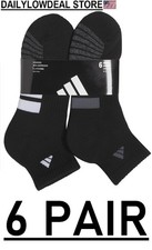 6 PAIR Adidas Men's Quarter Sock, CLIMACOOL, Arch Compression, Full cushioned