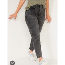 Old Navy Women Extra High-Rise Sky-Hi Straight Distressed Ankle Jeans 14
