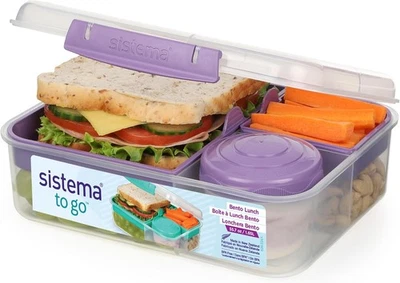Sistema to GO Bento Lunch | 1.65 L | School Box L, Misty Purple