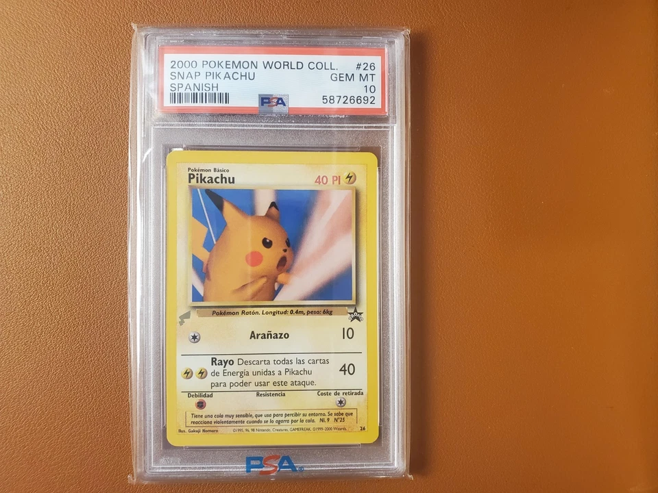 Pikachu Snap Holo #26 PSA 10 GEM MINT Spanish Stamped Pokemon Black Star Promo - Image 3 of 4