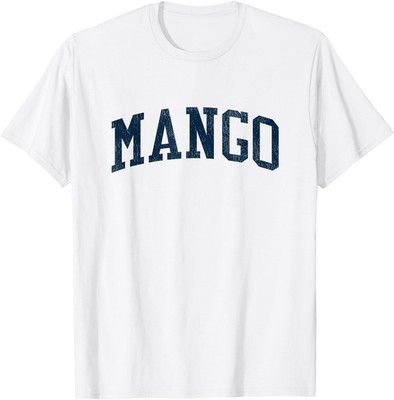 Mango FL Vintage Athletic Sports JSN2 Navy Print T-Shirt