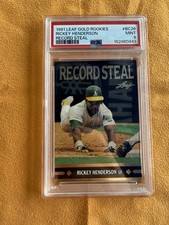 1991 Leaf - Gold Leaf Rookies Bonus Rickey Henderson #BC26 PSA GRADED 9