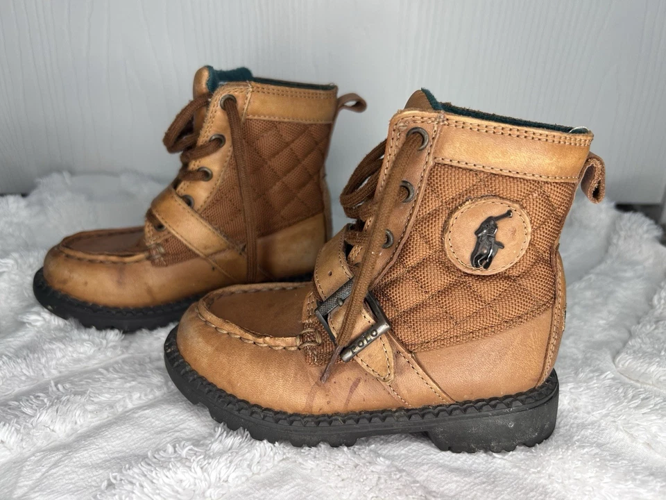 Botas Polo by Ralph Lauren Cuero Ranger Hi Ultra Tostadas Niños Talla 8 Foto 4 de 4