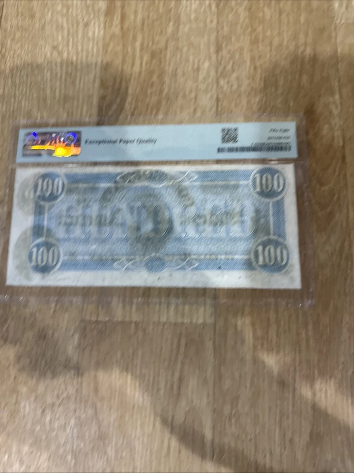 T-67 1864 $100 Confederate States of America PMG 58 Extremely  PP B S/n 9180 Low - Image 3 of 3