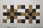 12 Black and Brown 5 Patch Chain Quilt Blocks Handmade 100% Cotton 10.5 inches — photo 2