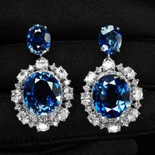 Luxurious Royal Blue Sapphire 25.17Ct 925 Ste...