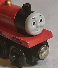 Vintage JAMES Thomas  Friends Train Tank Engine Toy Wooden Railway Red Cartoon