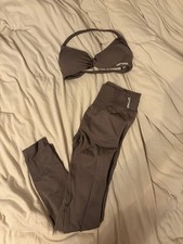 Dfyne Impact Leggings & Sports Bra Set Truffle Color Size S/M