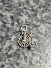 Vintage 925 Sterling Silver Penny farthing bicycle Charm Pendant 
