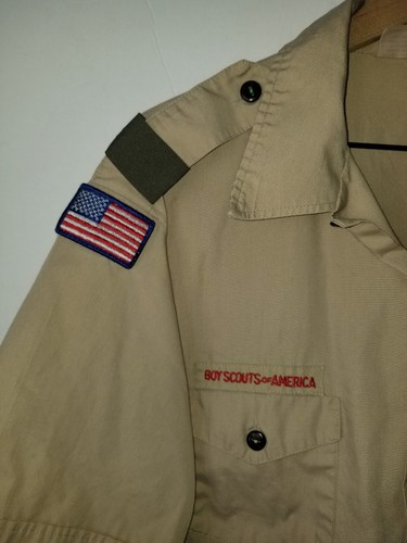 Boy Scouts Uniform Shirt BSA #875 Vintage Insignia Made in USA Mens XL - Picture 3 of 5