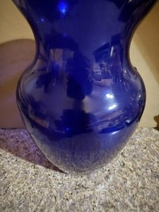 Large Vintage Cobalt Blue Vase Stunning Color Very Vibrant
