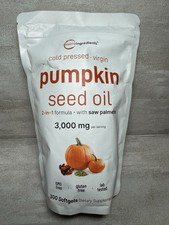 Micro Ingredients Pumpkin Seed Oil Saw Palmetto 3000mg 300 Softgels Exp 10/2027