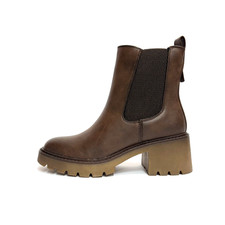 REFRESH SCARPE DONNA STIVALETTI FASHION CON TACCO LARGO E MEDIO 172974 MARRONE