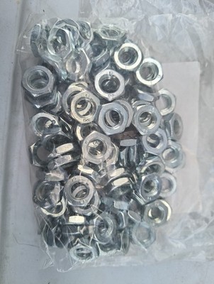 M10x1.00 Extra Fine DIN 439 Class 4 Hex Jam Nut Low Carbon Steel Zinc Plated 25p