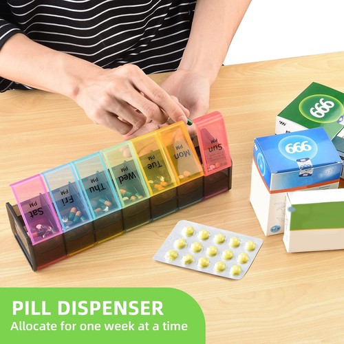 Extra Large Weekly Pill Organizer, 7 Day AM/PM Pill Case with XXL Compartment... - Picture 3 of 8
