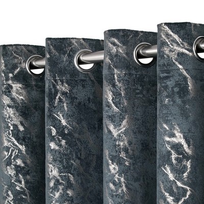 Samt Verdunkelungsvorhänge Marmor Ösen Ring oben 66x90'' 229 Paar Silber Grau Gold