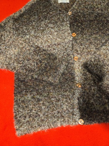 Vtg Express Tricot Cardigan Sweater Women’s Medium Mohair Blend Grunge 90s Gray - Picture 4 of 16