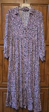Zara Maxi Dark Floral XS Full Button Dress Goth Grunge Dark Cottage Granny