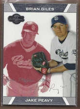 2007 Topps Co-Signers Red #15B Jake Peavy w/Brian Giles - BB