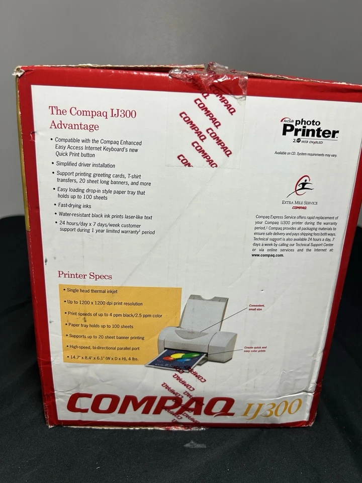 Compaq IJ300 Color Inkjet Printer Open Box Missing Ink - Image 3 of 4