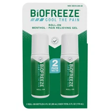 BIOFREEZE Roll-On 2 pack Menthol Pain Relief Exp 12/2027 3 Fl Oz Each
