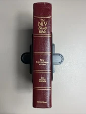 The NIV Study Bible Bonded Leather Red Letter Edition Zondervan 1985 Index Tabs