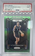 2023-24 Panini Prizm Victor Wembanyama Green Prizm Rookie Card PSA 9