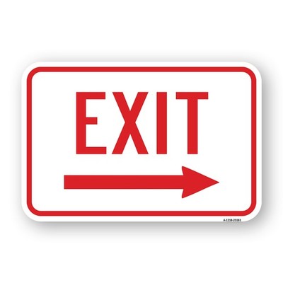 Enter- Exit Signs - Exit With Right Arrow Sign Heavy Gauge Aluminum Parking Sign