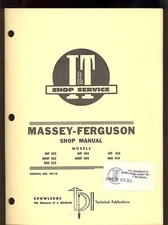 MASSEY-FERGUSON SHOP MANUAL MHF303/ MH333 / MF & MHF404/ MF406 /MH444 MF-10  