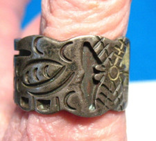 STERLING SILVER SOUTHWEST VINTAGE ETERNITY BAND RING MEXICO SIZE 10.5 9.8 GRAM