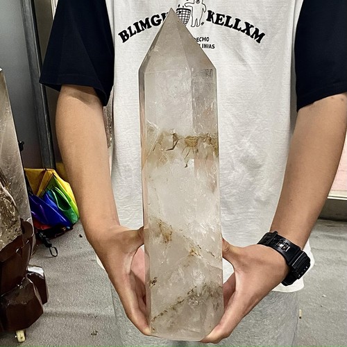 11.22LB Natural clear quartz white Watering flowers crystal energy column heali - 第 8/12 張圖片