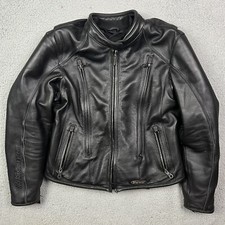 Harley Davidson FXRG Heavyweight Leather Padded Jacket Black Coat Women’s M