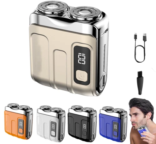 Portable Rotary Dual Ring Electric Shaver,Waterproof Mini Display Beard Shaver - Bild 13 von 38