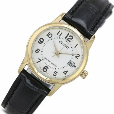 Casio LTP-V002GL-7B2 Leather Band Analog Womens Watch LTP-V002 New
