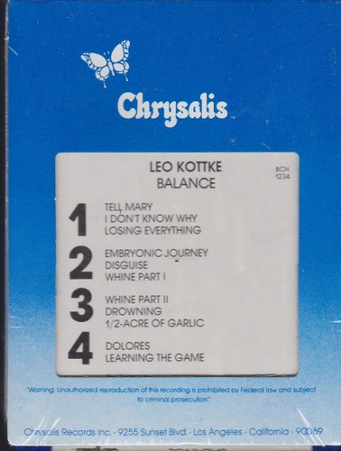 LEO KOTTKE: "BALANCE" FACTORY SEALED 8-TRACK TAPE 1979 - Picture 3 of 3