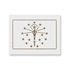 Indiana State Flag Stencil - Durable & Reusable Mylar Stencils