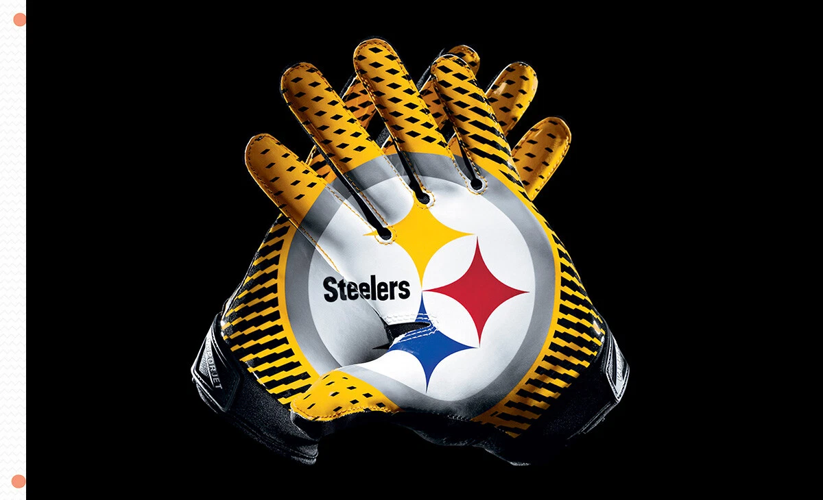 Steeler football sales gloves