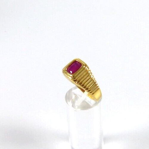 925 Silver Gold Plated Ruby Ring Size 63 - image 3