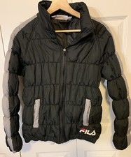 Fila Women’s Sz L Padded Jacket Black Polyester Puffy