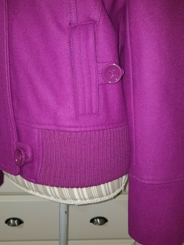 NWOT ROUTE 66 Womens Fuchsia Wool Blend Bomber Zip Jacket Coat Sz. M - Picture 7 of 12