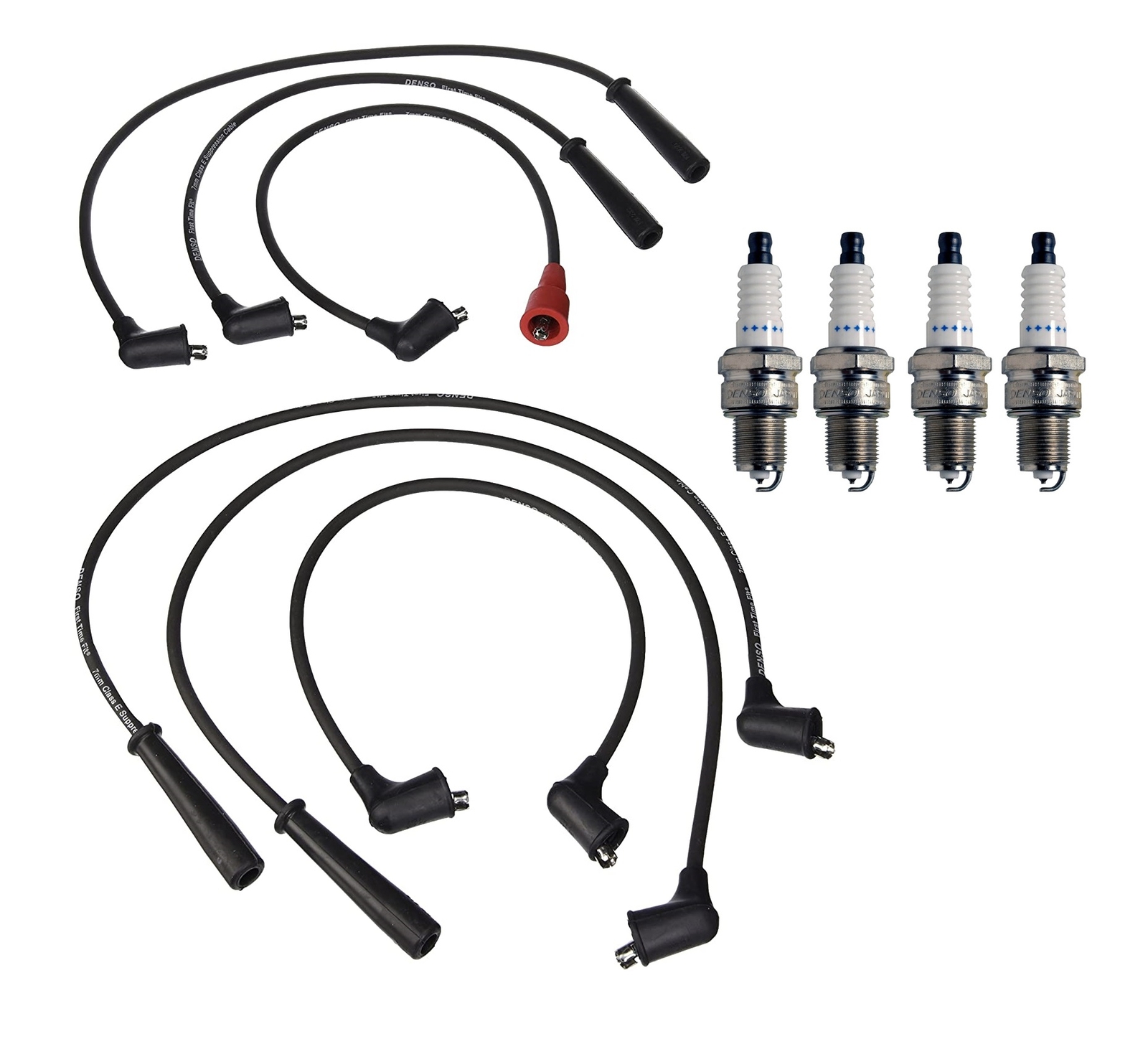 Denso Wire Set 7mm  4 Double Platinum Spark Plugs .044 Kit For Mercury 1.6L L4