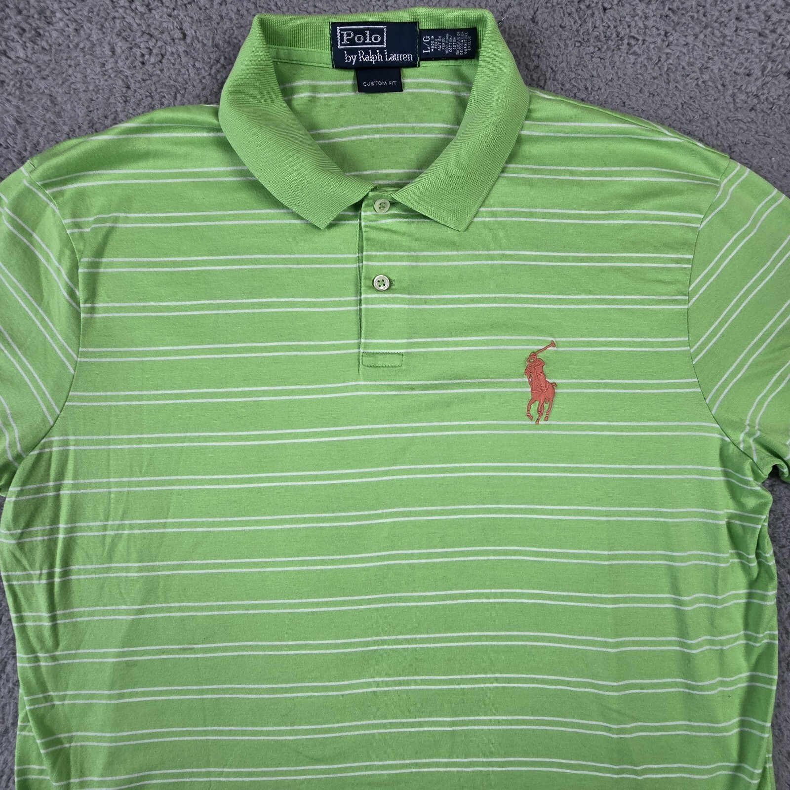 Polo Ralph Lauren Golf Polo Shirt Green  Mens Size Large Pima Cotton Large Pony thumbnail 4