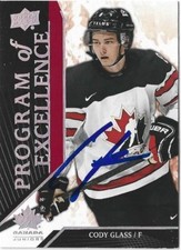 Cody Glass Signed 2019 Canada Juniors Program of Excellence Hockey Card #119