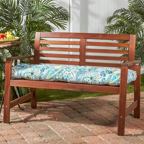 Heather Gray 51 x 18 in. Outdoor Reversible Tufted Bench Cushion - Picture 14 of 24